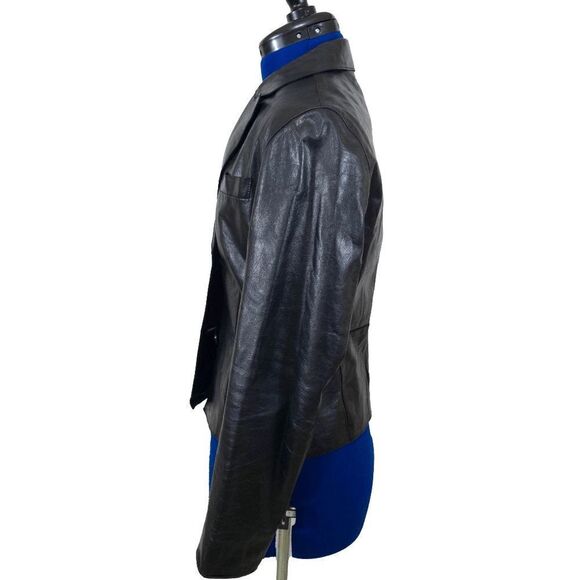 Hugo Buscati Collection 100% Leather Black Leather Jacket Size 8 ($105) - Picture 2 of 4